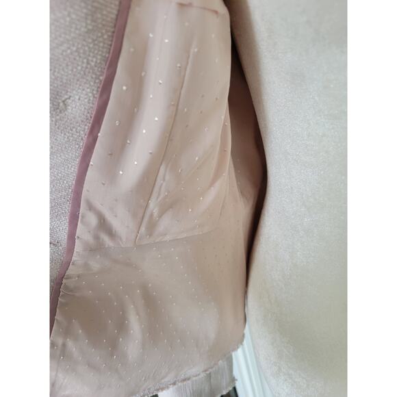 Tailored by Rebecca Taylor Slub suiting Tweed Jacket Blazer Pale Pink 6 - Picture 10 of 14
